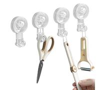 Culinavog 4 Pcs Suction Hooks, Plastic Clear, Removable Suction Cup, No Nails Sucker, Waterproof Plastic Suction Cup, Multifunctional Hooks Towel Holder for Shower, Bathroom, Kitchen, Mirror, Window