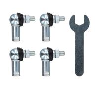 Culinavog 4 Pieces CS10 M6 Angle Ball Joint, M6x1 Right Hand Thread, Includes a 10 mm Open-end Spanner, Carbon Steel Angle Ball Joint for Automotive, Hinged Door, Cupboard - Galvanised