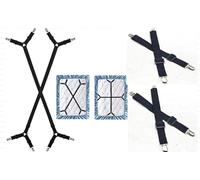Culinavog 4PCS Bed Sheet Clips For Bedding, Crisscross Fitted Sheet Straps for Bedding, Adjustable Bed Sheet Straps, Fitted Heavy Duty Bed Sheet Clips-Keep Sheets Firm and Tidy in Place (Black)