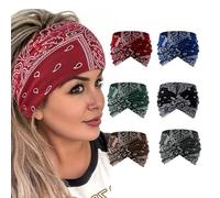 Culinavog 6 Pack Wide Headbands for Women, Elastic Knotted Hair Bands Soft Breathable Head Wraps, Multicolour Boho Fashion Turba, Hair Accessories for Yoga, Workout, Daily Use