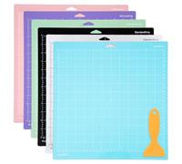 Culinavog 6PCS Cutting Mats, 12x12 Inch, Self-Adhesive Replacement Cutting Mats, Double Sided Flexible, Non-Slip, Hobby Board for Crafts, Quilting, Paper Craft, Measurement（with Scraper）