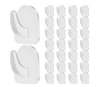 Culinavog Adhesive Wall Hooks, 30 PCS Reusable Heavy Duty Hooks, Nail Free Sticky Hangers with Non Marking Sticker, Transparent Non-Drill Waterproof Adhesive Wall Hangers for Bathroom, Kitchen