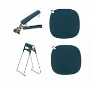 Culinavog Anti-hot Bowl Clip, 4pcs Bowl Clip Gripper, Insulation Pad, Stainless Steel Plate Gripper, Anti-scalding Bowl Clip Gripper, Blue Gripper Clip Set for Kitchen Cooking Air Fryer Microwave