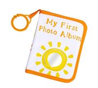 Culinavog Baby Photo Album, Soft Cloth Baby Album, My First Family Album for Newborns, Sun baby Memory Book, Memory Book Holds 8PCS 4X6" Pictures Infant Photo Book with Grip Handle - Orange