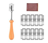 Culinavog Bread Lame Cutter, Bread Scoring Knife with 10 Blades and Safety Cover, Beechwood Handle, Stainless Steel Blade, Ideal for Sourdough, Baguettes and Artisan Bread