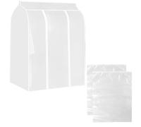Culinavog Clothes Covers, Hanging Protector Rack Organizer, Clothes Rail Cover Garment Covers with Full Zipper and Magic Tape PEVA Dustproof Wardrobe for Storage and Travel 2 Storage Bags 100X120X50CM