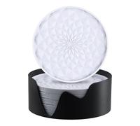 Culinavog Coasters Set of 6, Reusable Coasters with Holder, Silicone Coaster for Hot or Cold Drinks, Thickened, Non-Slip, Non-stick, Deep Tray, Ideal For Families Gatherings and Offices - Light Grey