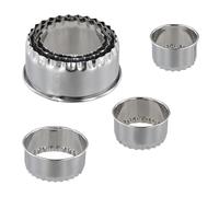 Culinavog Cookie Cutters Set, 3 Pieces Stainless Steel Flower Moulds, 6 cm to 8.1 cm, Flower Shaped Baking Tools for Kitchen, Small Metal Cutter for Pastry, DIY Cake Decoration, Fondant (Silver)