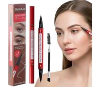 Culinavog Eyebrow Pencil, Magic 2 in 1 Dual-Ended Eyebrow Pen, Waterproof Brow Pencil with 2-Fork-Tip & Precise Brush-Tip, Create Natural Hair-Like Brows, Last All Day Makeup - Light Brown