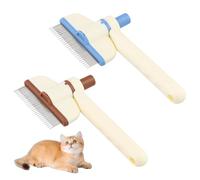 Culinavog Fellblitz Cat Brush, Pack of 2, 18 × 9 cm, Self-Cleaning Fur Flash Brush, Easy to Clean, Pet Brushes for Dogs, Cat Comb for Short Hair, Long Hair, Pet (Brown, Blue)