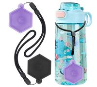 Culinavog Fruit Fragrance Rings, 2 Pieces Flavour Pods for Water Bottle, Water Cup Scented Case Portable for Outdoor, Reusable Leak-Proof Storage Box for Home, Travel, Sports (Black, Purple)