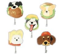 Culinavog Kids Coat Hooks, 5 Pieces Cartoon Dogs Wall Hooks, Plastic, Coat Hooks Self Adhesive, No Drilling, Children's Coat Racks for Children's Room Door Kitchen Office, Decoration and Gift