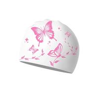 Culinavog Ladies Swimming Caps, 1 Piece Silicone Swim Caps for Women, Comfortable Elastic Adult Swimming Hat for Women, Lightweight Waterproof Silicone Swim Hat for Girls, Adults, Family (White)