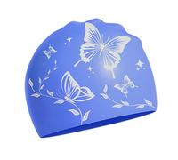 Culinavog Ladies Swimming Caps, 1 Piece Silicone Swim Caps for Women, Comfortable Elastic Adult Swimming Hat for Women, Lightweight Waterproof Silicone Swim Hat for Girls, Adults, Family (Blue)