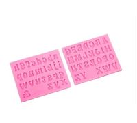 Culinavog Silicone Cake Molds, 4 Pieces Silicone Chocolate Mold, Easy to Clean, Small Letter and Number Molds, Multifunctional Cookie Mold, Cake, Candy Mold (Pink)