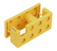 Culinavog Sticky Tape Dispenser, Mini Plastic Cellotape Holder, Small Cute Desktop Tape Dispenser for Office, Building Blocks Tape Dispenser for Home, Restaurants, Warehouse (5.2×4×10.7cm, Yellow)