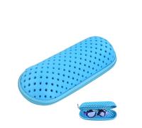Culinavog Swimming Goggles Case, Swimming Goggles Case with Drainage Holes, Portable Sunglasses Storage Container, Lightweight Breathable Eyeglass Storage Container for Men, Kids, Women (Blue)