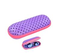 Culinavog Swimming Goggles Case, Swimming Goggles Case with Drainage Holes, Portable Sunglasses Storage Container, Lightweight Breathable Eyeglass Storage Container for Men, Kids, Women (Purple)