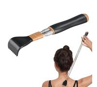 Culinavog Telescopic Back Scratcher, Extendable Double Rod Back Scratcher with Massage Ball, Stainless Steel with Non-Slip Grip, Portable for Home, Office, Travel, for Men and Women (Black