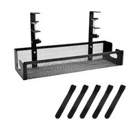 Culinavog Under Desk Cable Management Tray, 40cm No Drill Wire Organizer with Clamp Mount, Metal Mesh Cable Tray for Extension Cords, Power Strips, Side Opening Cord Tidy Basket for Office Home