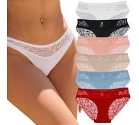 Culinavog Underwear Women, 6 Pieces Seamless Knickers for Daily Wear, Soft Breathable Underwear for Women, Knickers for Multipack, Easy to Clean, Lace Panties for Ladies, Girls, Adults (Multicolour)