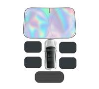 CulineformX Iridescent Sun Shade For Car Windshield, Foldable Universal UV-Blocking Sun Shade For Cars, SUVs, Trucks,Heat Reflective Cooling Protection (145X80cm)