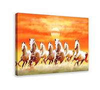 CULION Seven Lucky Running Wild Horses Art Animal Wall Art Running Horses Wall Posters 14 Canvas Poster Bedroom Decor Sports Landscape Office Room Decor Gift Frame-style Frame-style12x18inch(30x45cm)