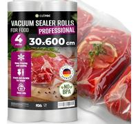 culivac 4 Vacuum Food Sealer Rolls 30x600cm Professional, 2 Rolls with 12 Metres Total