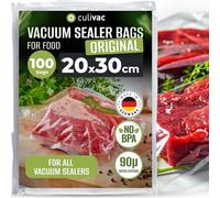 culivac Vacuum Bags Original, Heavy-Duty Embossed, 20x30 cm, 100-Pack