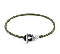 Cullen Silver and Rope Bracelet ANCHOR & CREW Green 19cm