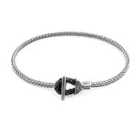 Cullen Silver and Rope Bracelet ANCHOR & CREW Grey 21cm