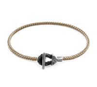 Cullen Silver and Rope Bracelet ANCHOR & CREW Light Brown 23cm