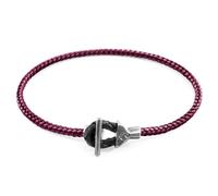 Cullen Silver and Rope Bracelet ANCHOR & CREW Purple 19cm