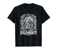 Cullinburst Boar of Divine Fire Norse Rune Value Graphic T-Shirt, Men, Black, L
