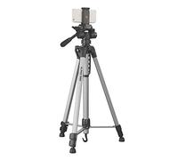 Cullmann - 52126 - Alpha 2500 Mobile Tripod - with Universal Phone Mount (165 cm Extension Height, Weight 1.25 kg, Maximum Load 2.5 kg, Packed Size 67 cm, 3-Way Head) - Silver