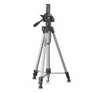 Cullmann - 52126 - Alpha 2500 Mobile Tripod - with Universal Phone Mount (165 cm Extension Height, Weight 1.25 kg, Maximum Load 2.5 kg, Packed Size 67 cm, 3-Way Head) - Silver