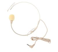 Culnflun 1 Pack Headworn Microphone Single Ear Headset with Screw Lock, Lightweight Over Ear Mic for Speaking Singing Lectures Interviews, Beige
