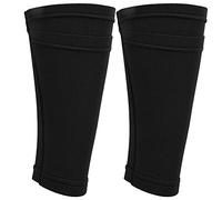 Culnflun 1 Pair Soccer Shin Guard Socks, Double Layer Shin Pad Sleeves for Football Training Black (M)