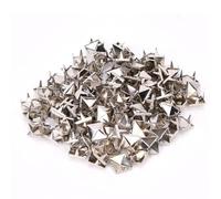 Culnflun 100 PCS 9MM Brass Copper Square Rivets for Leather Crafts DIY Decoration Apparel Shoes Bags Accessories Gold Silver Gun Color Bronze Optional (Silver)