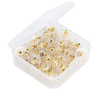Culnflun 100Pcs Earring Backs Replacement Pierced Backing Stoppers Boxed DIY Jewelry Accessories Brass Plastic Comfortable Safe for Daily Use Gift Making