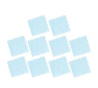 Culnflun 10pcs Plush Bedside Rug, 31 x 30cm, Shaggy Foam Interlocking Floor, Non-slip Thickened Cuttable Carpet Tile,Household Whole Lay (Light Blue)