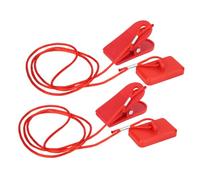 Culnflun 2Pcs Universal Running Machine Safety Switch 1.8x1.1in Lock Magnet Key Automatic Protection Treadmill Accessory Rectangle Clip Home Gym Fitness Equipment Black