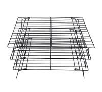 Culnflun 3 Tier Stackable Baking Cooling Wire Rack Set, Cooling Rack,13 Inch Black Iron Baking Racks with Folding Legs for Oven and Countertop Baking Roasting Cooking