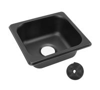 Culnflun 304 Stainless Steel Sink, 175 X 162 X 65 mm RV Sinks, 40 mm Drain, Large Capacity Black Plated Undermount Sink for Caravan Camper Yacht Boat Kitchen