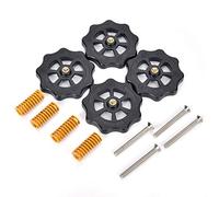 Culnflun 3D Printer Hot Bed Leveling Kit with M4 Hand Twisted Nuts and Springs, 4-Piece Set for Heated Bed, Plastic Material, 52mm Diameter