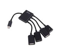 Culnflun 4 Port Micro USB OTG Hub Adapter Cable With Charging Port For Android Phones Tablets
