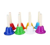 Culnflun 8Pcs 8 Note Hand Bell Set, Colorful Handbells Musical Instrument with Clear Tune for Children Daycare Classroom