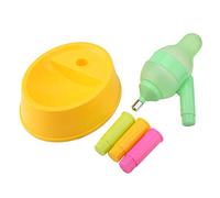 Culnflun Adjustable Height Elevated Pet Water Drinking Station with 650ml Kettle Capacity, No Leak Nozzle Water Head, PP Standing Feeding Bowl for Cats Small Medium Dogs (yellow base)