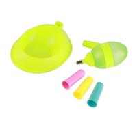 Culnflun Adjustable Height Elevated Pet Water Drinking Station with 650ml Kettle Capacity, No Leak Nozzle Water Head, PP Standing Feeding Bowl for Cats Small Medium Dogs (green base)