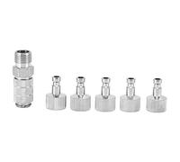Culnflun Airbrush Quick Release Connector Kit, 6PCS Stainless Steel Adapter Set Easy Connect Disconnect Fittings for Master Iwata Airbrush
